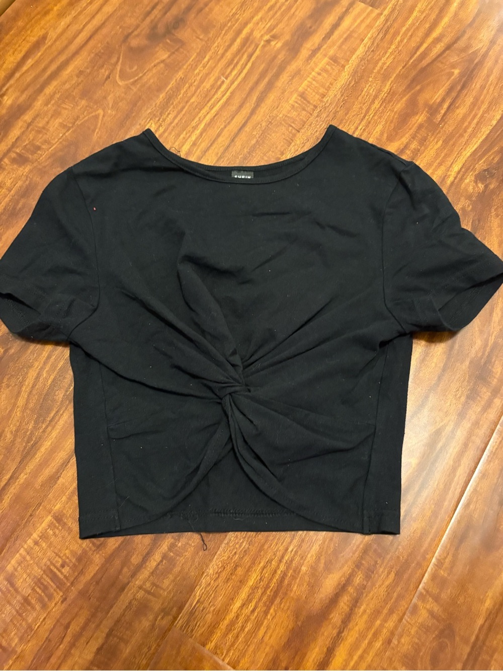 Black Twist-Front Crop Top - Women